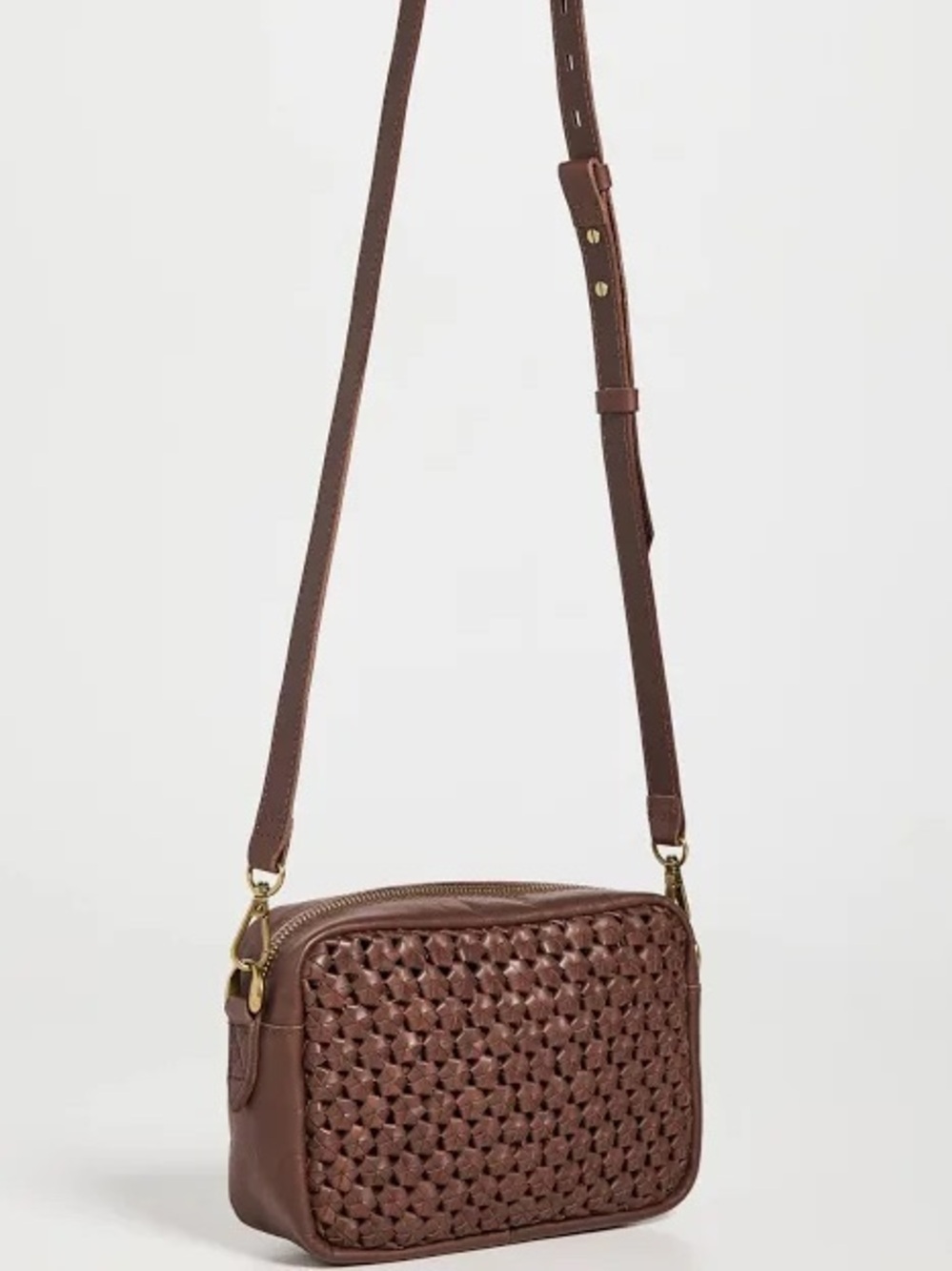 Madewell Transport Camera Bag Leather Crochet brown